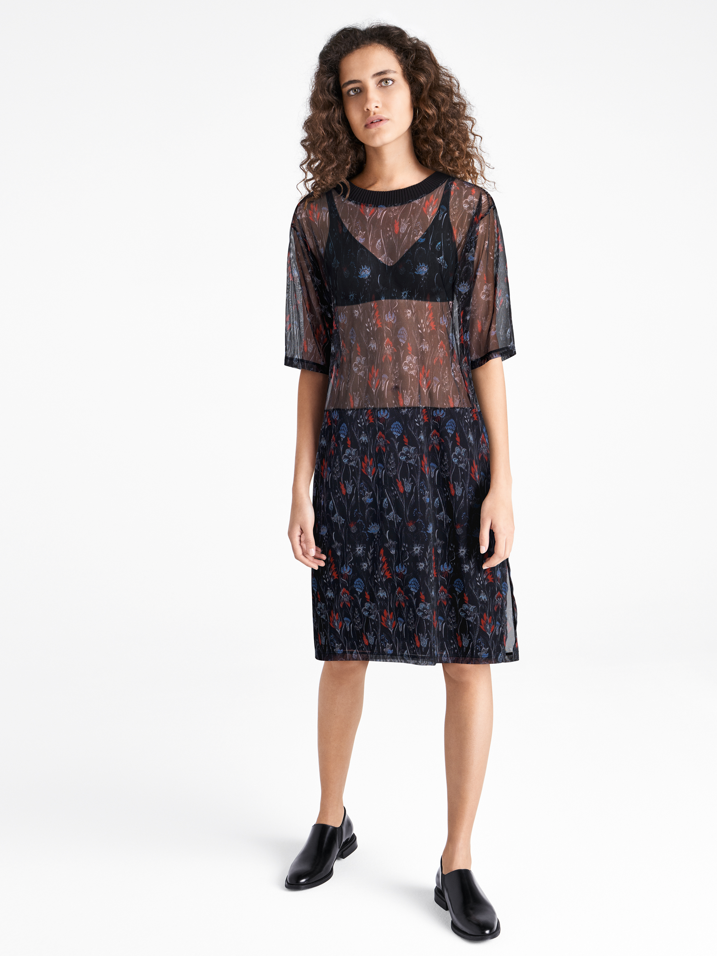 

wildflower printed dress, Black/multicolo
