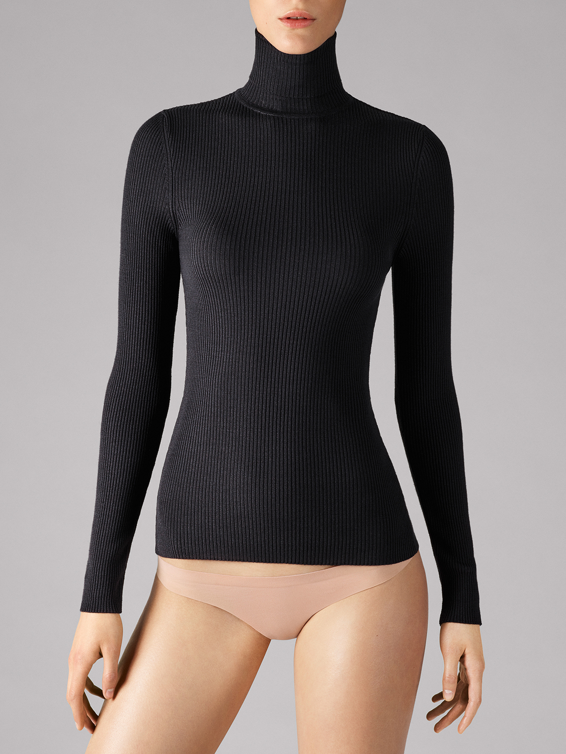 

fine merino rib pullover, Black, fine merino rib pullover